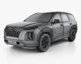 Hyundai Palisade 2021 3d model wire render