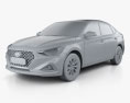 Hyundai Celesta 2021 3D-Modell clay render