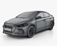 Hyundai Avante Sport with HQ interior 2020 3d model wire render