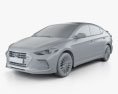Hyundai Avante Sport with HQ interior 2020 3d model clay render