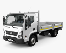 Hyundai Mighty EX8 Flatbed Truck with HQ interior and engine 2022 3D model