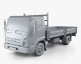 Hyundai Mighty EX8 Flatbed Truck with HQ interior and engine 2022 3d model clay render