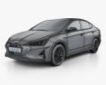Hyundai Elantra Sport Premium 2022 3d model wire render