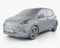 Hyundai i10 2022 3d model clay render