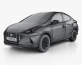 Hyundai HB20 S 2022 3d model wire render