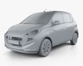 Hyundai Santro Asta з детальним інтер'єром 2022 3D модель clay render