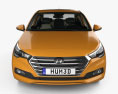 Hyundai Verna CN-spec sedan mit Innenraum 2017 3D-Modell Vorderansicht