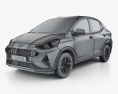 Hyundai Aura 2022 3D 모델  wire render