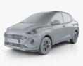 Hyundai Aura 2022 3d model clay render