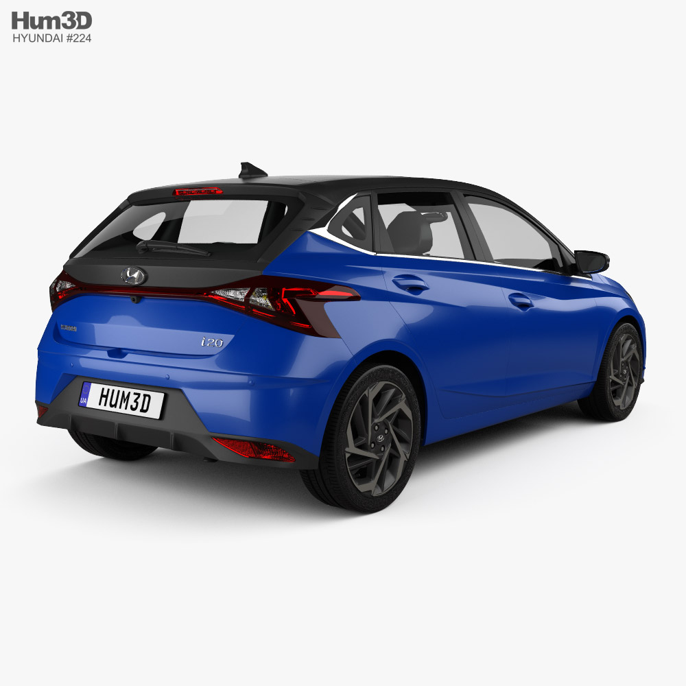 Hyundai i20 2022 3D-Modell Rückansicht