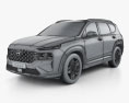 Hyundai Santa Fe 2021 3D模型 wire render
