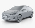 Hyundai Verna 세단 2022 3D 모델  clay render