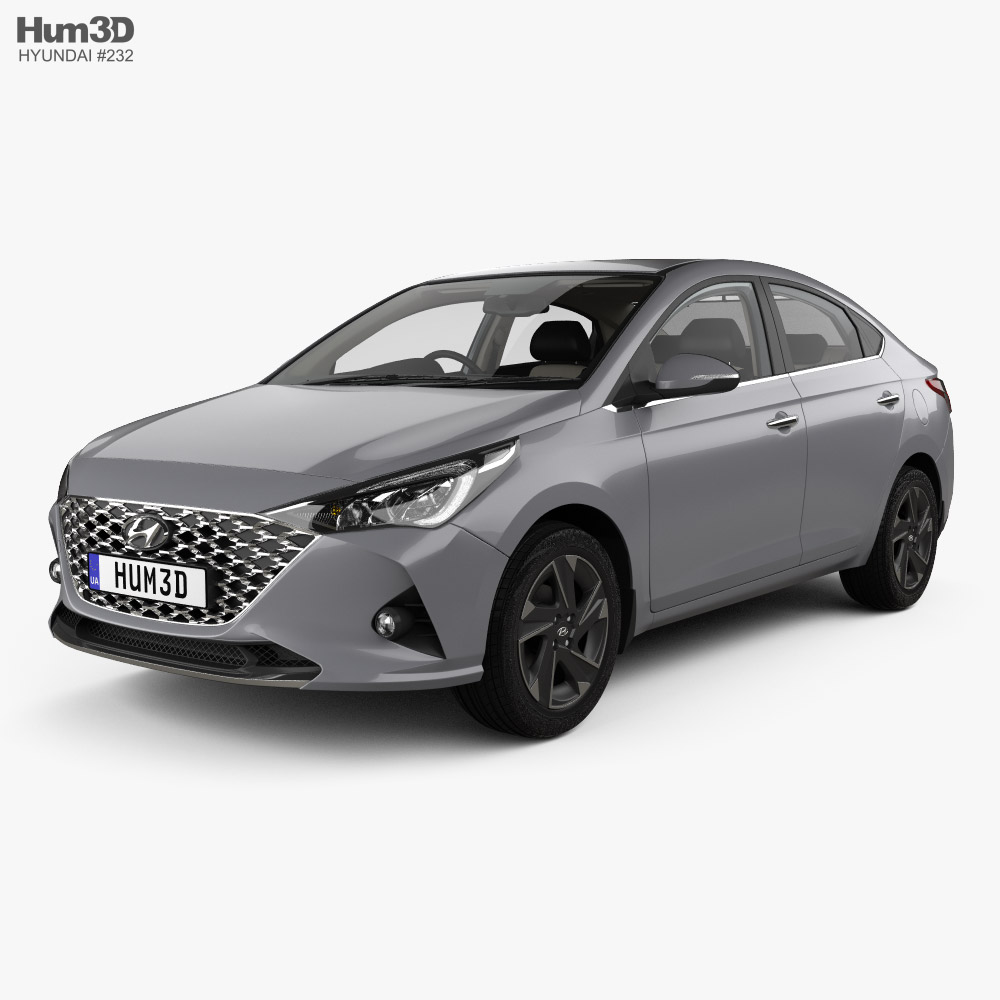 Hyundai Verna sedan mit Innenraum 2020 3D-Modell