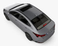 Hyundai Verna sedan with HQ interior 2022 3d model top view