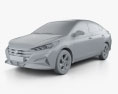 Hyundai Verna 2022 3D-Modell clay render