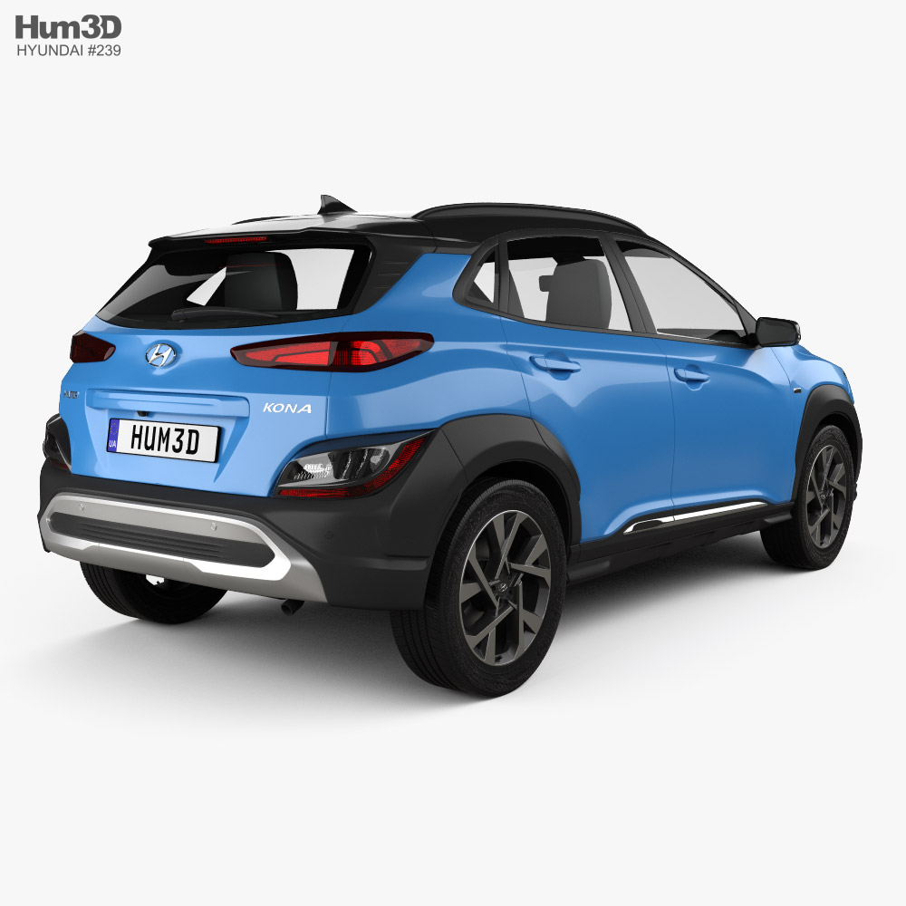 Hyundai Kona 2022 3D-Modell Rückansicht