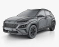 Hyundai Kona 2022 3D-Modell wire render