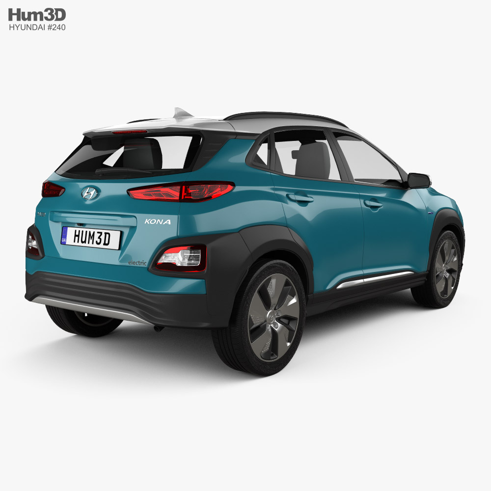 Hyundai Kona Electric 2022 3D-Modell Rückansicht