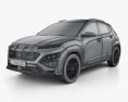 Hyundai Kona N-Line 2022 3D-Modell wire render