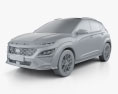 Hyundai Kona N-Line 2022 3d model clay render