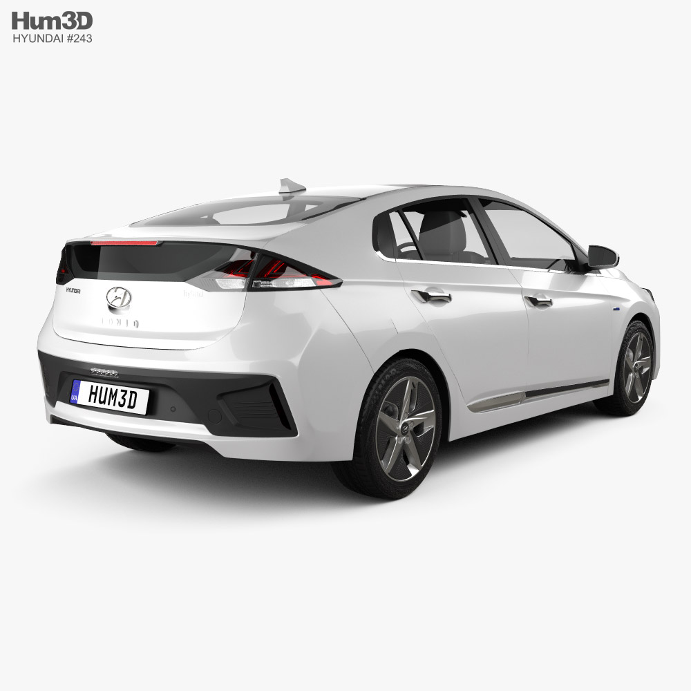 Hyundai Ioniq hybrid 2022 3D-Modell Rückansicht