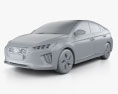 Hyundai Ioniq hybrid 2022 3D-Modell clay render