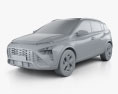 Hyundai Bayon 2022 3D-Modell clay render
