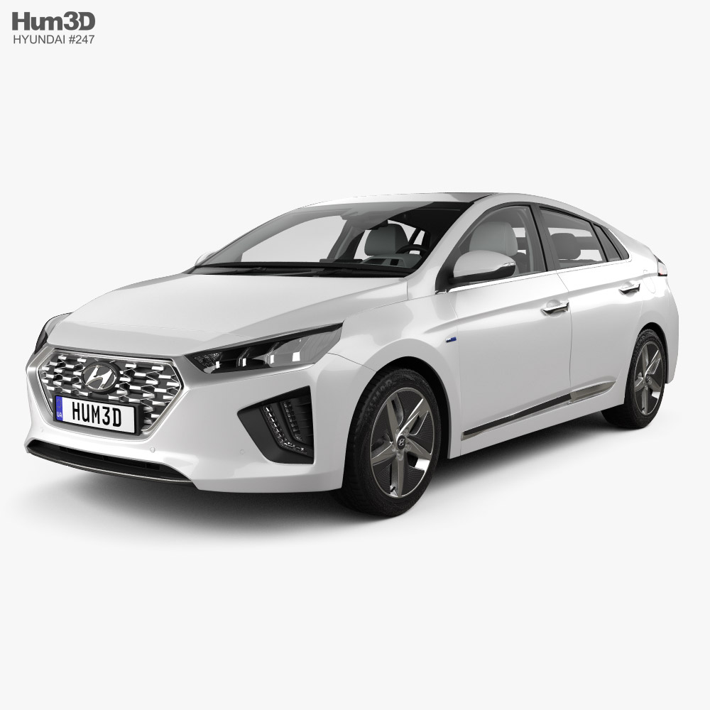 Hyundai Ioniq hybrid con interni 2019 Modello 3D