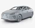 Hyundai Ioniq hybrid mit Innenraum 2019 3D-Modell clay render