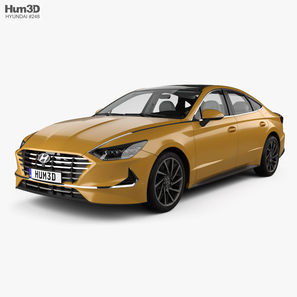 Hyundai Sonata HQインテリアと とエンジン 2020 3Dモデル