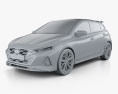 Hyundai i20 N 2022 3D-Modell clay render