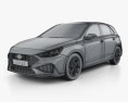 Hyundai i30 N-Line Fließheck 2020 3D-Modell wire render