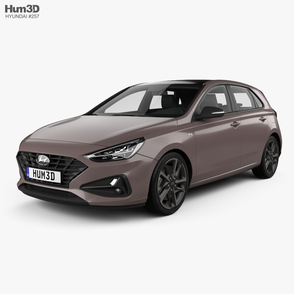 Hyundai i30 하이브리드 해치백 2022 3D 모델 