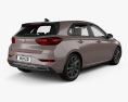 Hyundai i30 hybrid Fließheck 2020 3D-Modell Rückansicht