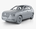 Hyundai Alcazar з детальним інтер'єром 2022 3D модель clay render