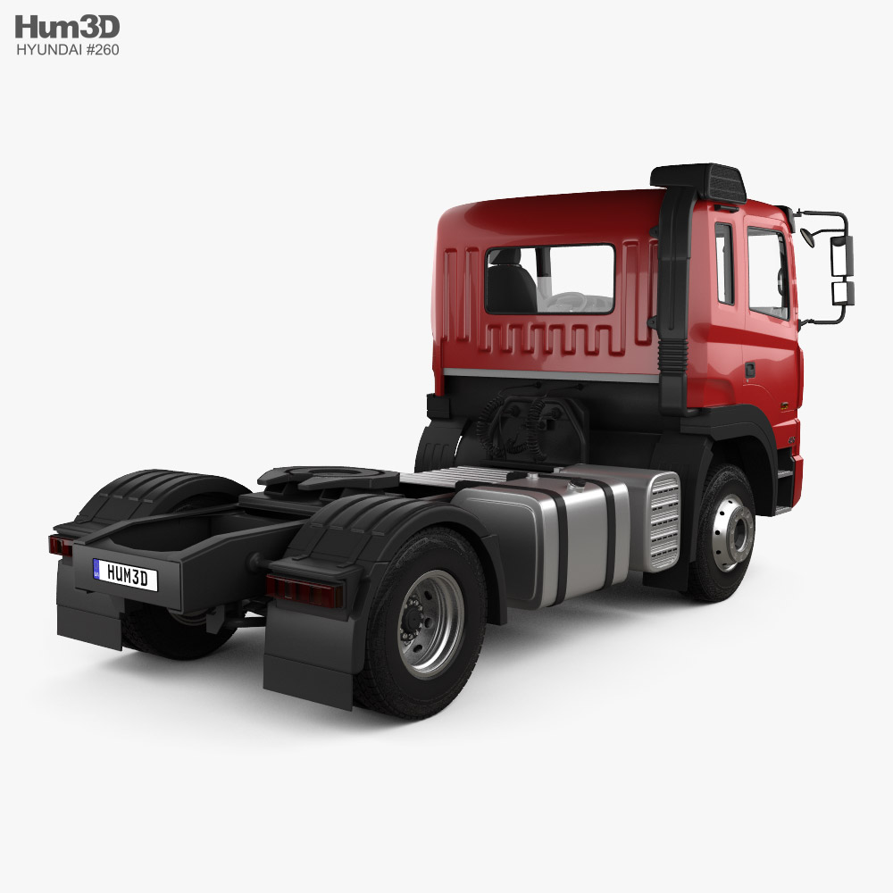 Hyundai Trago Tractor Truck 2-axle with HQ interior 2013 3d model back view