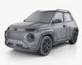Hyundai Casper 2022 3D-Modell wire render