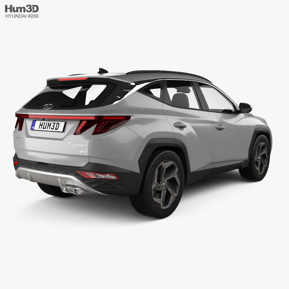 Hyundai Tucson hybrid 2022 3D-Modell Rückansicht