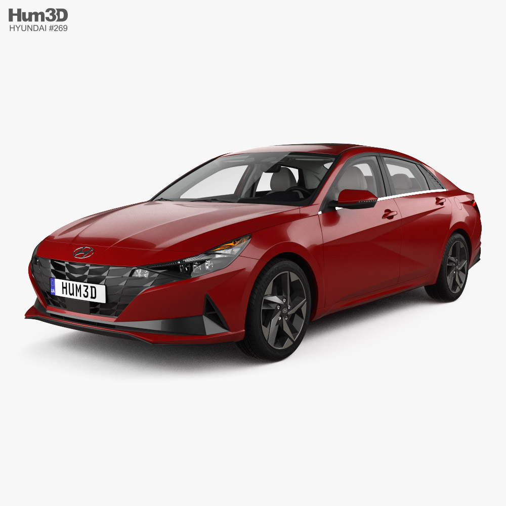 Hyundai Elantra US-spec インテリアと 2020 3Dモデル