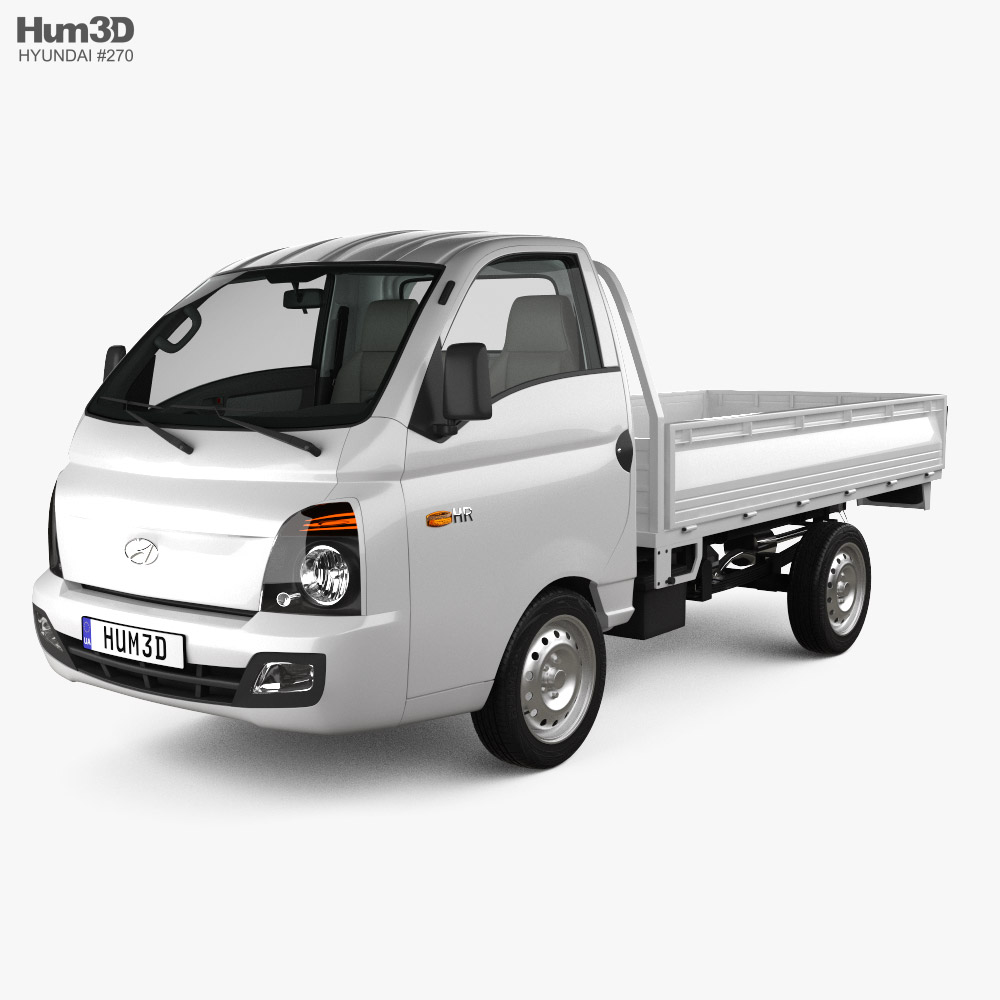 Hyundai HR Flatbed Truck con interni e motore 2013 Modello 3D