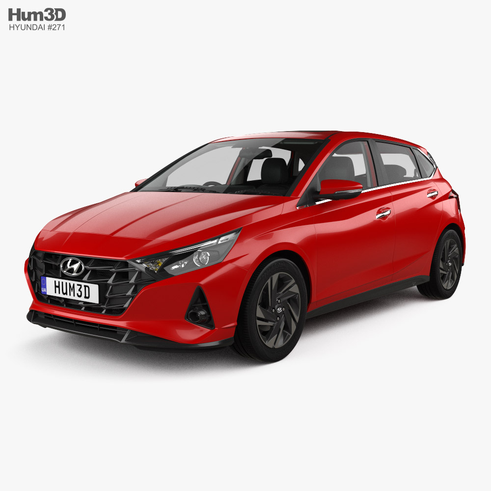 Hyundai i20 Asta avec Intérieur 2020 Modèle 3D