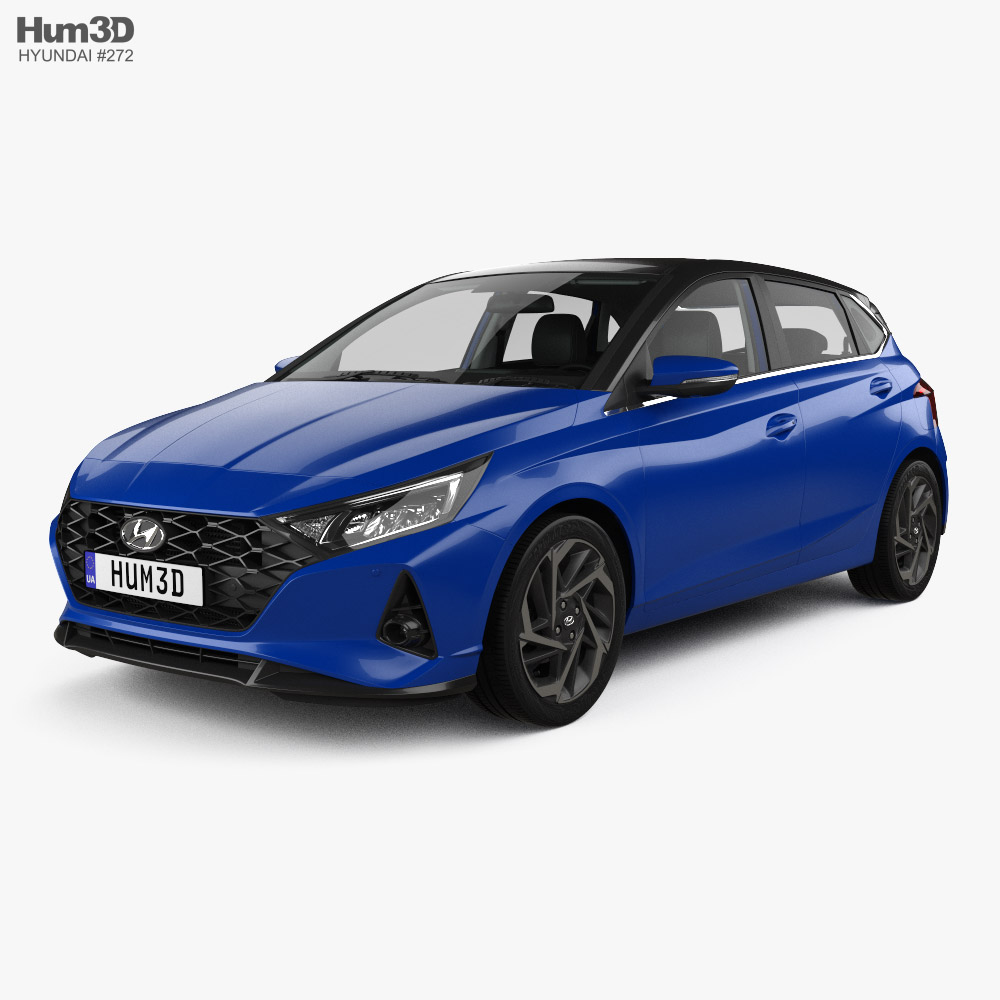 Hyundai i20 avec Intérieur 2020 Modèle 3D