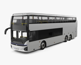 Hyundai Elec City Double Decker Bus con interior 2021 Modelo 3D