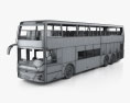 Hyundai Elec City Double Decker Bus 인테리어 가 있는 2021 3D 모델  wire render