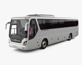Hyundai Universe Xpress Noble Bus avec Intérieur 2007 Modèle 3D