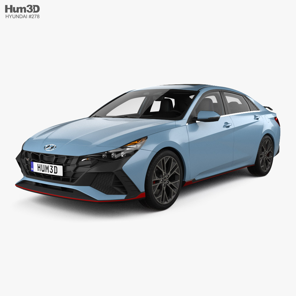 Hyundai Elantra N US-spec インテリアと 2022 3Dモデル