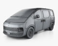 Hyundai Staria Load 2021 3D 모델  wire render