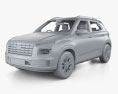 Hyundai Venue Turbo mit Innenraum 2022 3D-Modell clay render