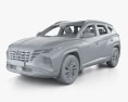 Hyundai Tucson LWB with HQ interior 2021 3d model clay render
