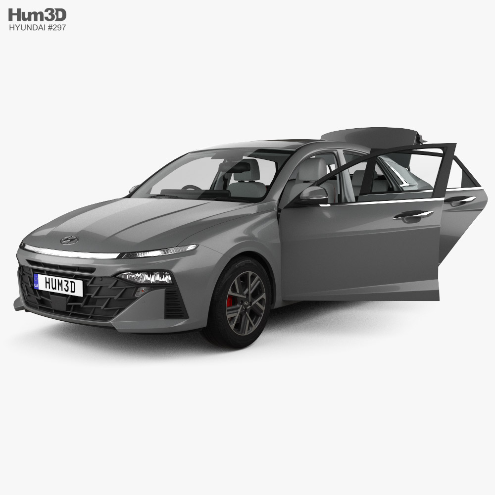 Hyundai Verna Turbo з детальним інтер'єром 2023 3D модель